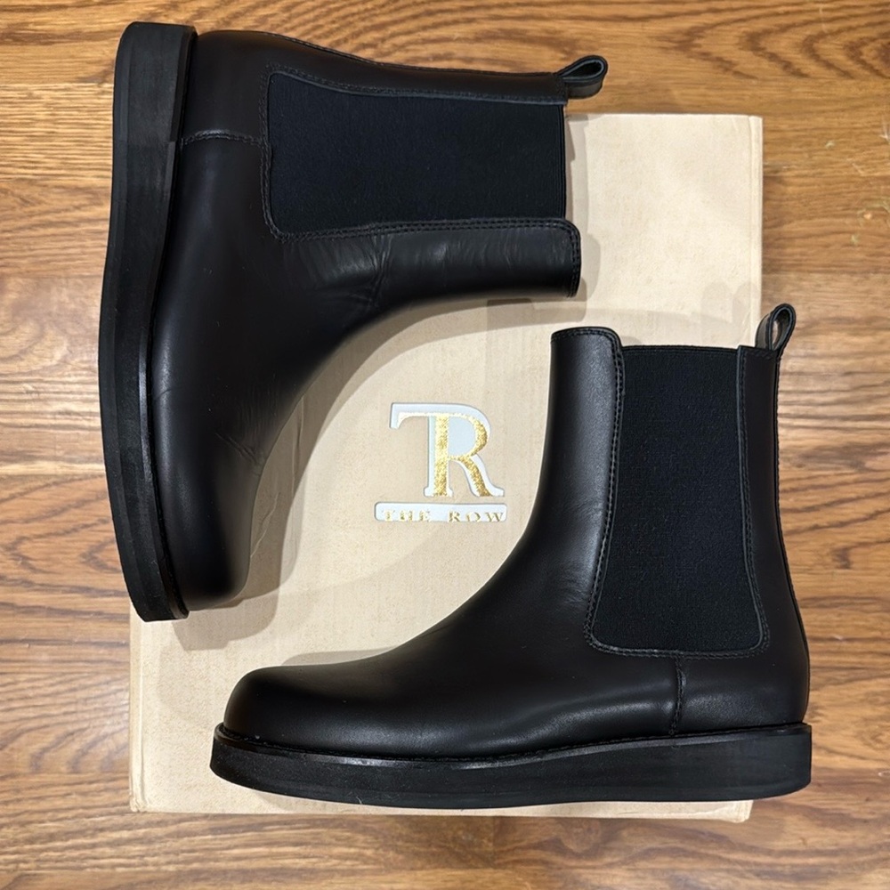The Row Black Gaia Boots 38